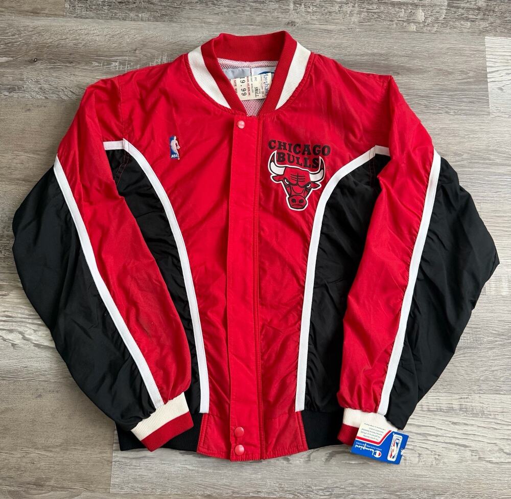 Vintage Champion Chicago Bulls NBA Jacket Small NWT Taiwan 90s Jordan Era